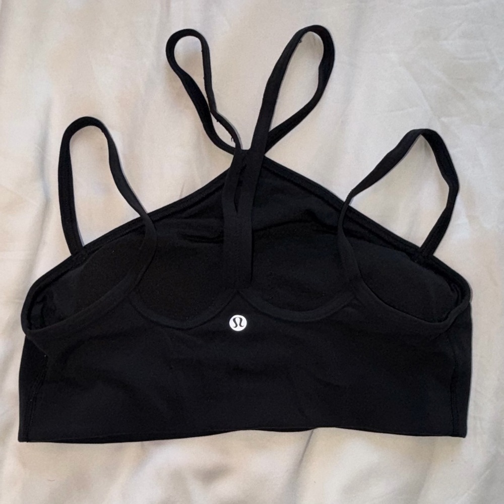 Lululemon Flow Y Strappy Bra Nulu *Light Support A-C Cups, Black - Size 10 - Picture 3 of 4